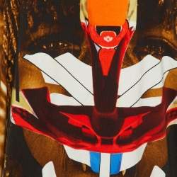 Pre Owned Givenchy Black Printed Cotton Overlay Detail Mini Dress XS 