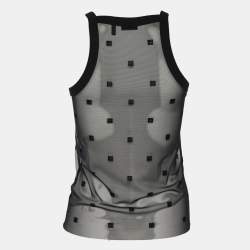 Pre Owned Givenchy Black Logo Tulle Tank Top XS