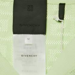 Pre Owned Givenchy Green Stretch Mesh Logo Biker Shorts M
