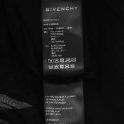 Pre Owned Givenchy Black 4G Mesh Long Sleeves Mock Neck Bodysuit L