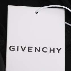 Pre Owned Givenchy Black 4G Mesh Long Sleeves Mock Neck Bodysuit L