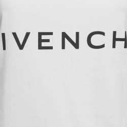 Pre Owned Givenchy White Logo Print Jersey Tank Top M