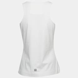 Pre Owned Givenchy White Logo Print Jersey Tank Top M