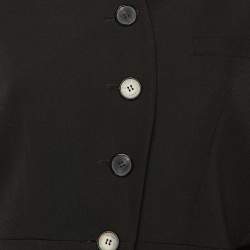 Pre Owned Givenchy Black Wool Button Front Asymmetric Hem Jacket M