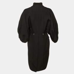 Pre Owned Givenchy Black Wool Button Front Asymmetric Hem Jacket M