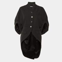 Pre Owned Givenchy Black Wool Button Front Asymmetric Hem Jacket M