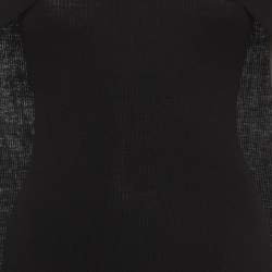 Pre Owned Givenchy Black Wool Rib Knit Cape Maxi Dress XS