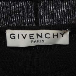 Pre Owned Givenchy Black Wool Rib Knit Cape Maxi Dress XS