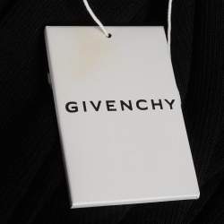 Pre Owned Givenchy Black Wool Rib Knit Cape Maxi Dress XS