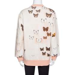 Givenchy Peach Butterfly Print Cotton Crew Neck Jumper M