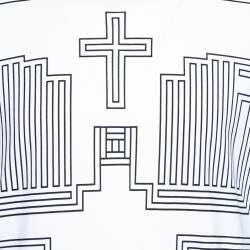 Pre Owned Givenchy White Cotton Jersey Geometric Cross Print T-Shirt S