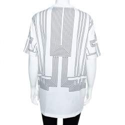 Pre Owned Givenchy White Cotton Jersey Geometric Cross Print T-Shirt S