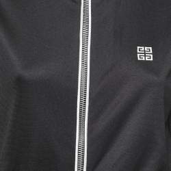 Givenchy Black Knit Side-Stripe Logo Zip Front Jacket M