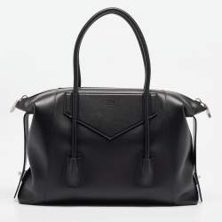 Givenchy Black Leather Medium Antigona Lock Soft Tote