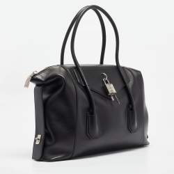 Givenchy Black Leather Medium Antigona Lock Soft Tote