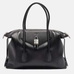 Givenchy Black Leather Medium Antigona Lock Soft Tote