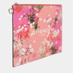 Givenchy Medium Iconic Floral Print Coated Canvas Pouch