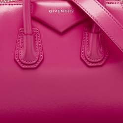 Pre Owned Givenchy Neon Pink Leather Mini Antigona Satchel