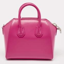 Pre Owned Givenchy Neon Pink Leather Mini Antigona Satchel