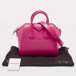 Pre Owned Givenchy Neon Pink Leather Mini Antigona Satchel