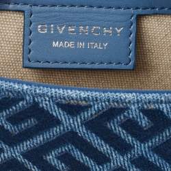 Givenchy Blue Monogram Denim and Leather Cut Out Chain Bag