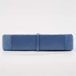 Givenchy Blue Monogram Denim and Leather Cut Out Chain Bag