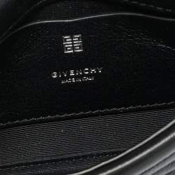 Pre Owned Givenchy Black Quilted Leather Micro 4G Crystal Crossbody Bag