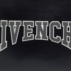 Pre Owned Givenchy Black Leather Logo Print Zip Pouch