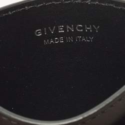 Pre Owned حافظة بطاقات جلد أسود بلوحة شعار جيفنشي