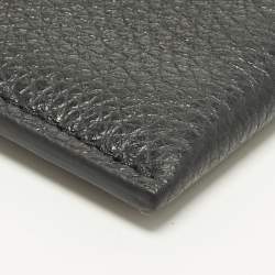 Pre Owned حافظة بطاقات جلد أسود بلوحة شعار جيفنشي