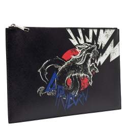 Givenchy Black Leather Capricorn Horoscope Pouch
