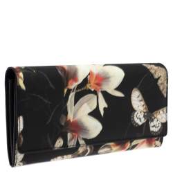 Pre Owned Givenchy Multicolor Floral Print Leather Flap Continental Wallet