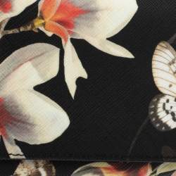 Pre Owned Givenchy Multicolor Floral Print Leather Flap Continental Wallet