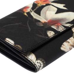 Pre Owned Givenchy Multicolor Floral Print Leather Flap Continental Wallet