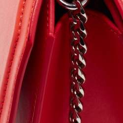 Pre Owned Givenchy Orange Leather Bow Cut Flap Shoulder Bag