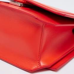 Pre Owned Givenchy Orange Leather Bow Cut Flap Shoulder Bag