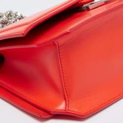 Pre Owned Givenchy Orange Leather Bow Cut Flap Shoulder Bag