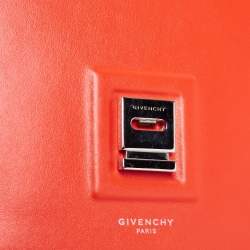 Pre Owned Givenchy Orange Leather Bow Cut Flap Shoulder Bag