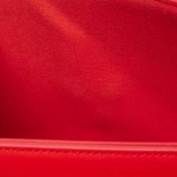 Pre Owned Givenchy Orange Leather Bow Cut Flap Shoulder Bag