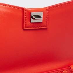 Pre Owned Givenchy Orange Leather Bow Cut Flap Shoulder Bag