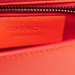 Pre Owned Givenchy Orange Leather Bow Cut Flap Shoulder Bag