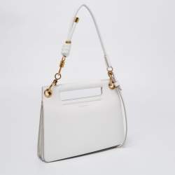 Pre Owned Givenchy White Leather Small Whip Shoulder Bag
