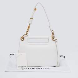 Pre Owned Givenchy White Leather Small Whip Shoulder Bag