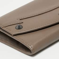 Pre Owned Givenchy Brown Leather Flap Continental Wallet