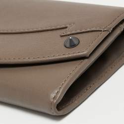 Pre Owned Givenchy Brown Leather Flap Continental Wallet