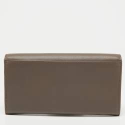 Pre Owned Givenchy Brown Leather Flap Continental Wallet