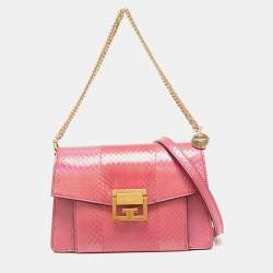 Givenchy Iridescent Pink Snakeskin GV3 Shoulder Bag