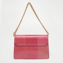 Givenchy Iridescent Pink Snakeskin GV3 Shoulder Bag