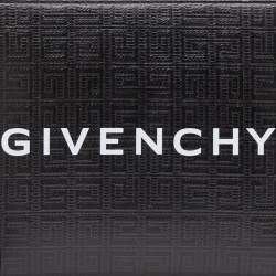 Givenchy Black Monogram Coated Canvas Logo Detail 4G Pouch