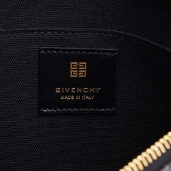 Givenchy Black Monogram Coated Canvas Logo Detail 4G Pouch